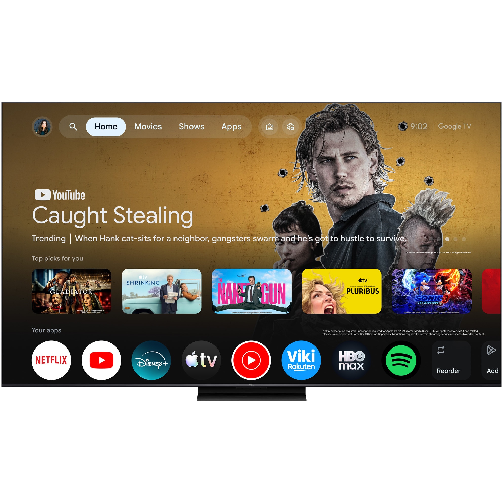 Televizor TCL QD-MiniLed 85C6K Pro, 214 cm, Smart Google TV, 4K Ultra HD, 144Hz, Clasa D (Model 2026)