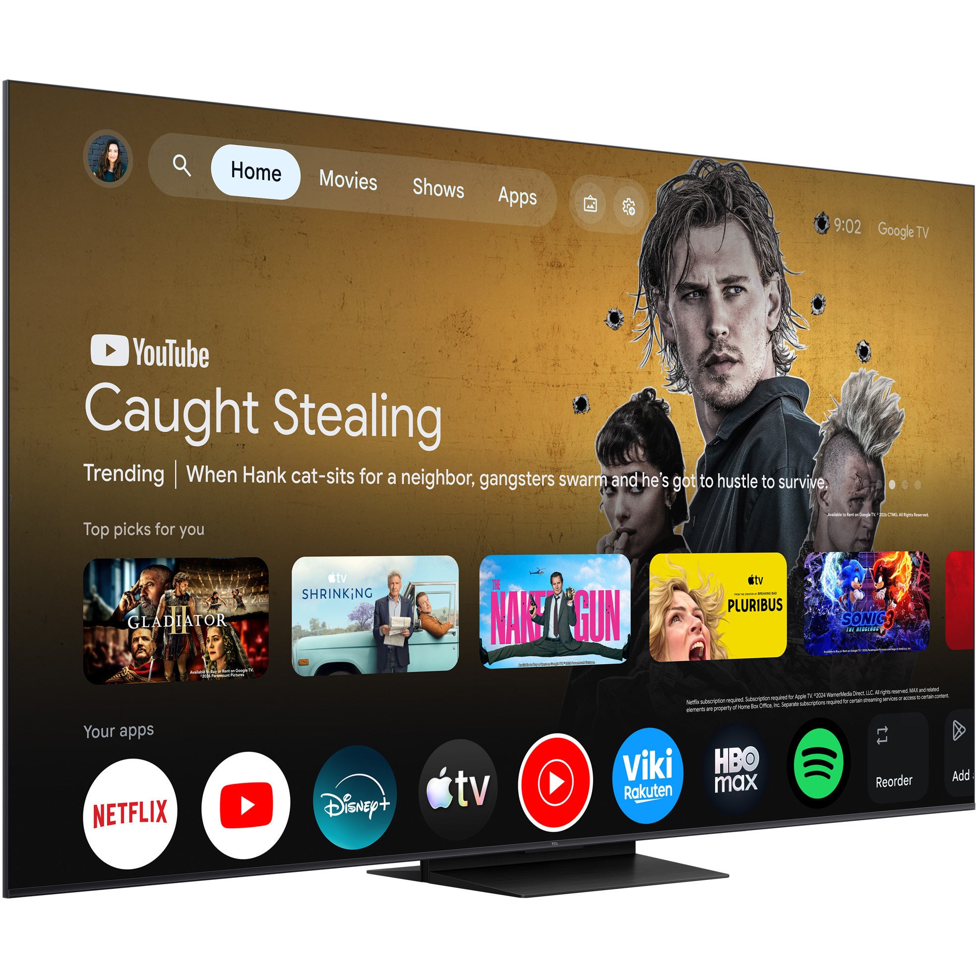 Televizor TCL QD-MiniLed 85C6K Pro, 214 cm, Smart Google TV, 4K Ultra HD, 144Hz, Clasa D (Model 2026)