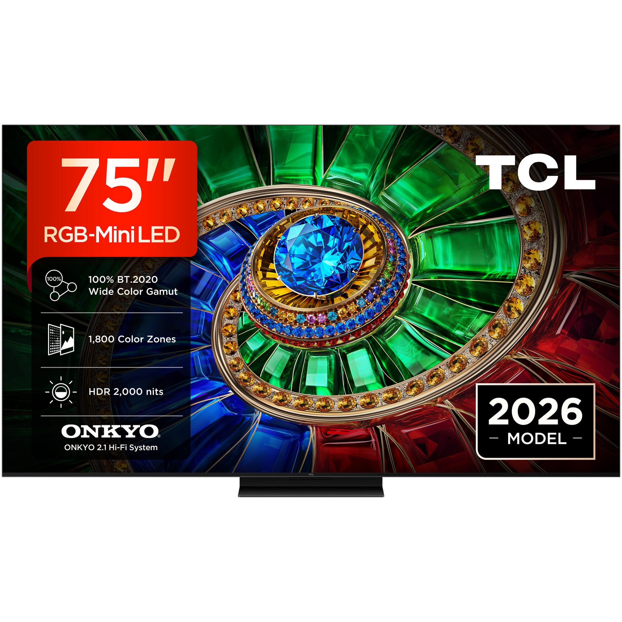 Televizor TCL RGB-MiniLed 75RM7L, 189 cm, Smart Google TV, 4K Ultra HD, 144Hz, Clasa E (Model 2026)