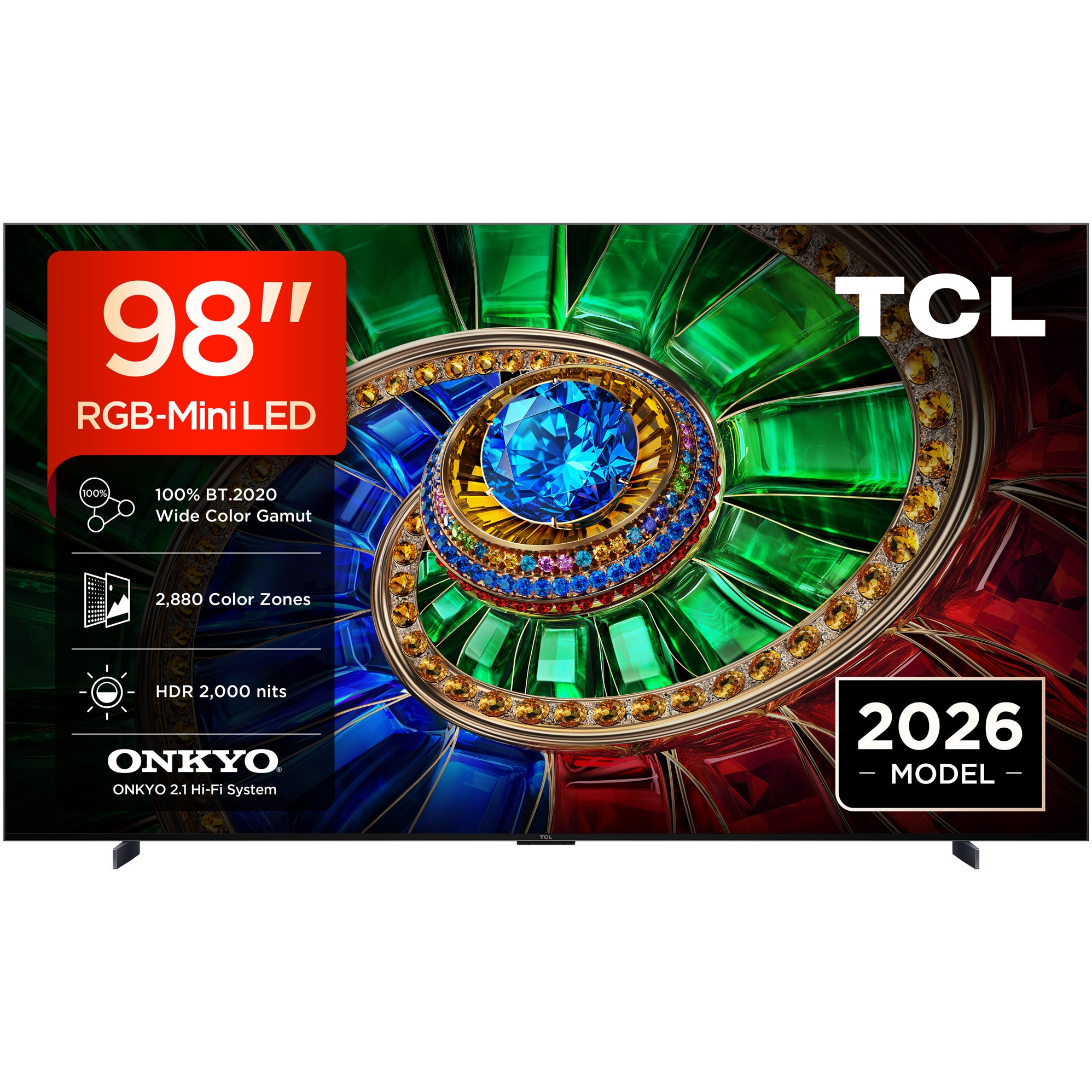 Televizor TCL RGB-MiniLed 98RM7L, 248 cm, Smart Google TV, 4K Ultra HD, 144Hz, Clasa D (Model 2026)