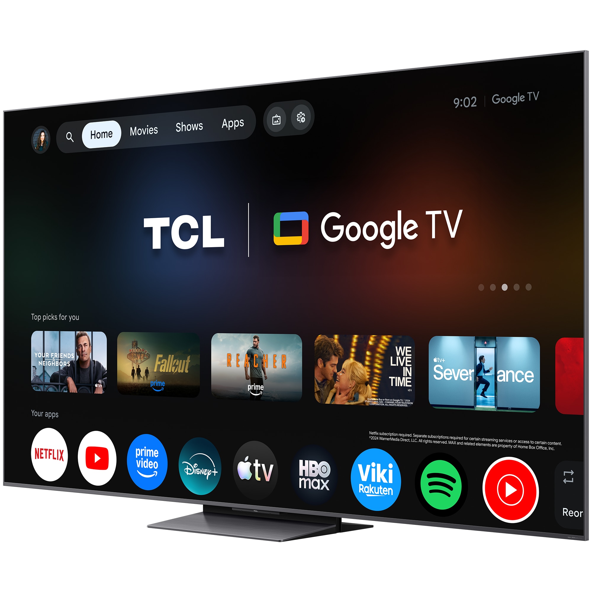 Televizor TCL SQD-MiniLed 75C8L, 189 cm, Smart Google TV, 4K Ultra