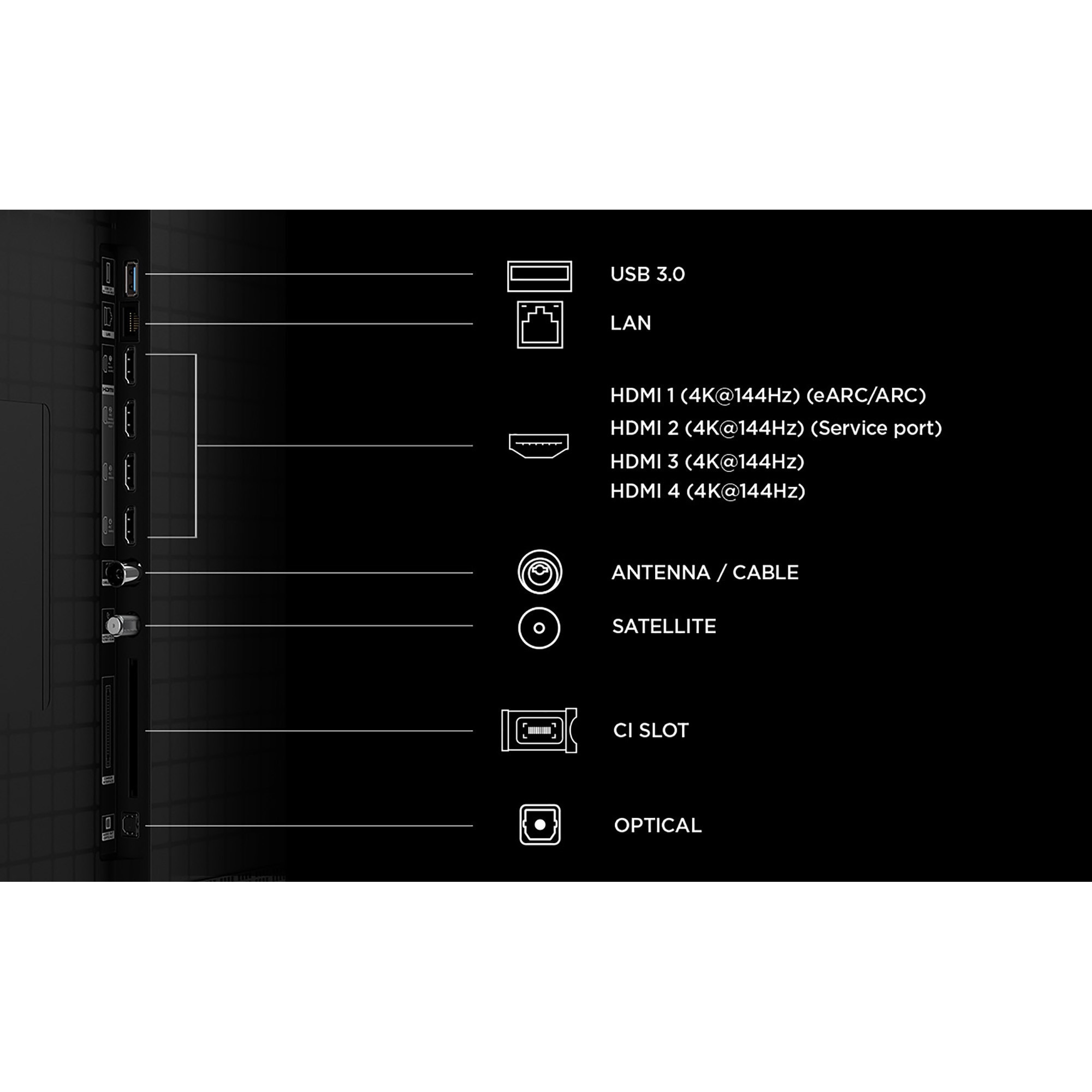 Televizor TCL SQD-MiniLed 98C8L, 248 cm, Smart Google TV, 4K Ultra HD, 144Hz, Sunet Bang & Olufsen, Clasa D (Model 2026)