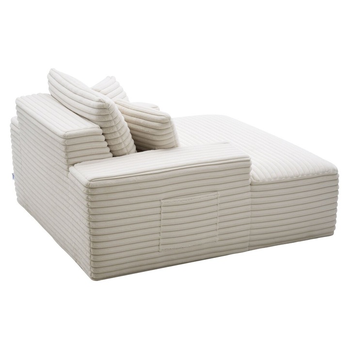 VEVOR fotel, 8035-ös modell, krém, 1380x1500x700mm, díszpárnákkal, ergonomikus kialakítás