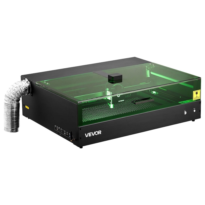Masina de gravat cu laser VEVOR, 20W, 500x320mm, viteza maxima 36000 mm/min, structura inchisa