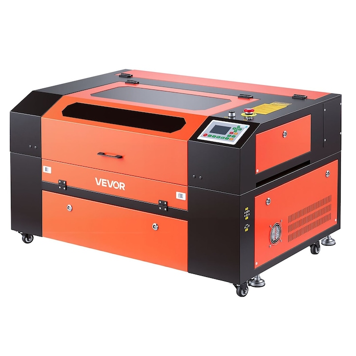 Masina de gravat si taiat cu laser CO2 60W, VEVOR, 600x400mm, 4 moduri de asistenta cu aer, pentru lemn si acril