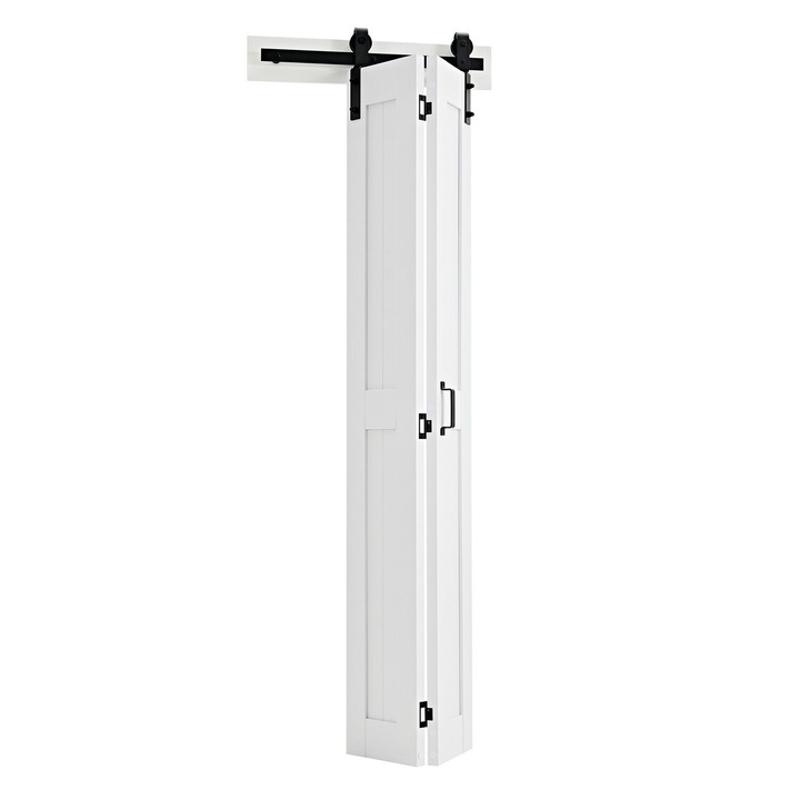 Usa plianta, VEVOR, 609x2134mm, MDF, alb, design economisitor de spatiu, 2 panouri