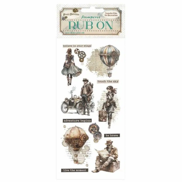 DFLRB190 - Rub-on cm 10, 16x21, 6 - Voyages Fantastiques explorers