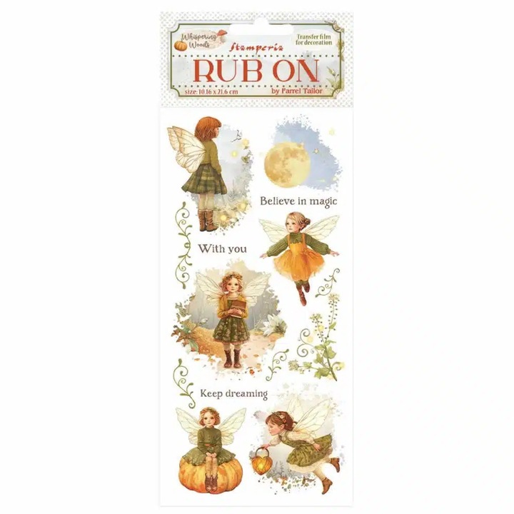 DFLRB185 - Rub-on cm 10, 16x21, 6 - Zână din pădurea șoptitoare