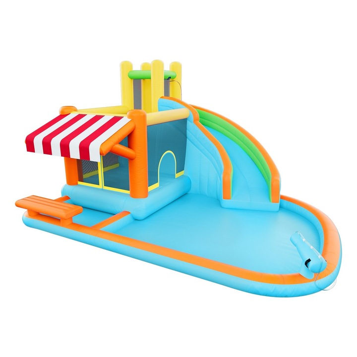 Teren de joaca gonflabil VEVOR, 14.9x12.8x7.8 ft, tobogan, piscina de stropire, set pentru 3-4 copii, varsta 3-8 ani