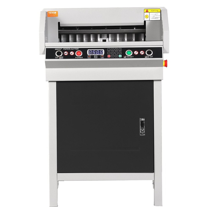 VEVOR 450VS+ elektromos papírvágó, 18 hüvelyk, 40 mm vágási vastagság, gombos vezérlés, intelligens LCD kijelző