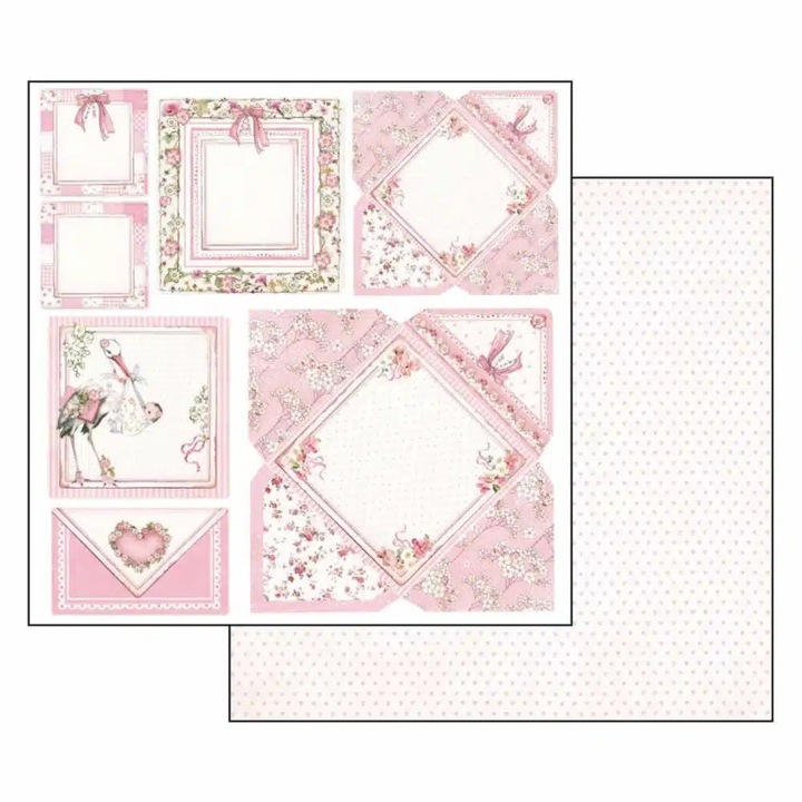 Kétoldalas papír 31, 5x30 cm Kislányos kártyák