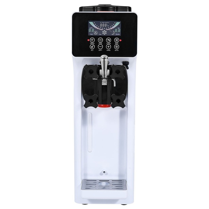 Aparat de preparat inghetata, VEVOR, 10L/h, 4L hopper, 1.6L cilindru, inox, 900W