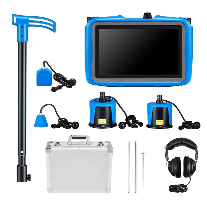 Detector scurgeri apa VEVOR L7000, 4 senzori, touchscreen 7", multicolor, 220x150x50mm