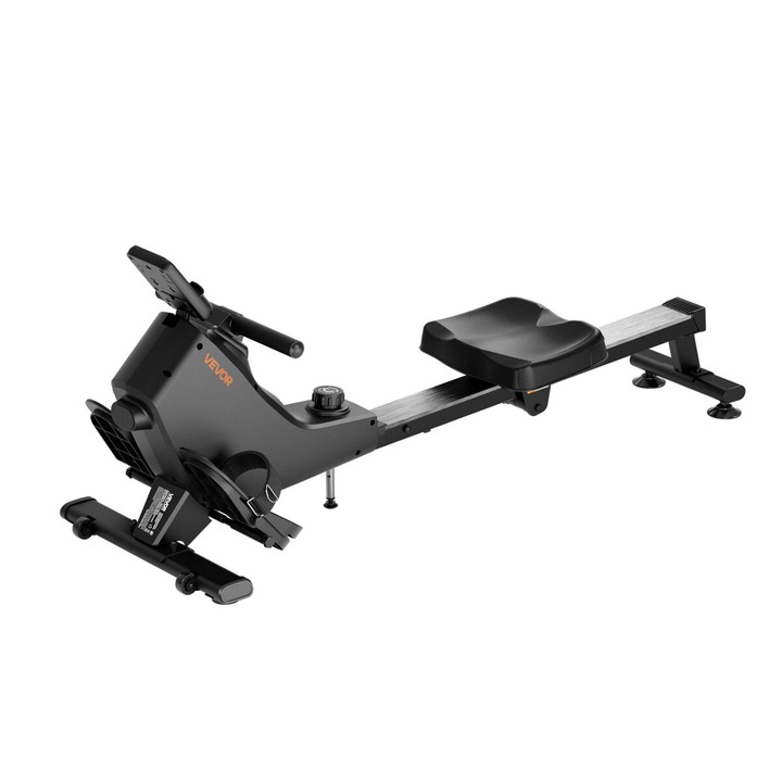 Aparat de vaslit VEVOR, magnetic, 16 niveluri de rezistenta, pliabil, capacitate 158kg, culoare neagra, dimensiuni 139x51x60cm