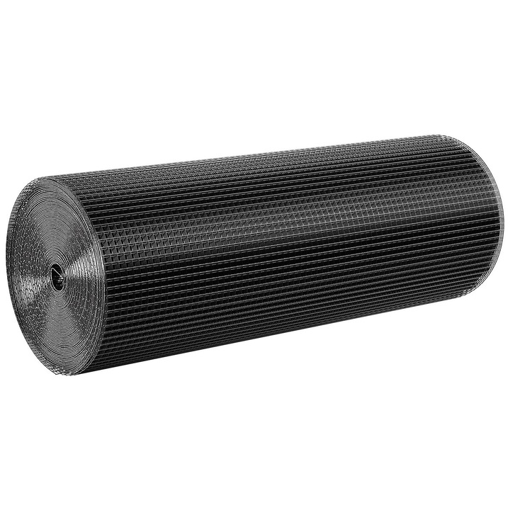 VEVOR horganyzott drótháló, 61cm x 15.2m, időjárásálló, fekete színű