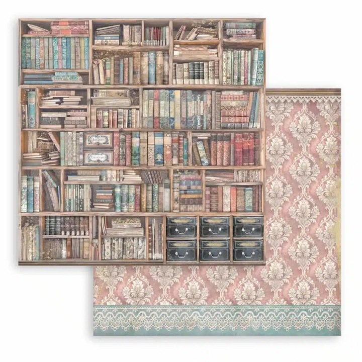 Scrapbooking kétoldalas papír - Venice City of Art vintage books