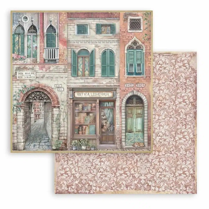 Scrapbooking kétoldalas papír - Venice City of Art Antica Legatoria