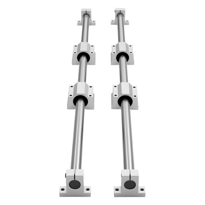 Kit sina liniara VEVOR SFC25, 2Pcs 1000 mm, 4Pcs blocuri de alunecare, capacitate de incarcare mare, otel carbon si aluminiu