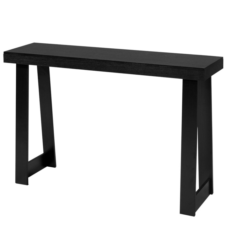 Masa consola 118 cm, VEVOR, neagra, dimensiuni 118x30.5x81 cm, design modern minimalist
