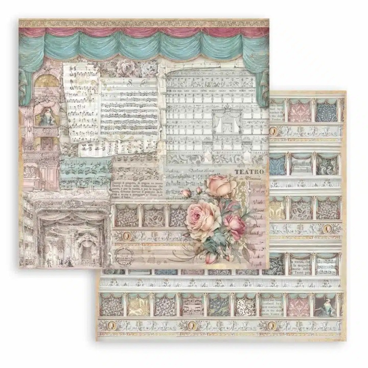 Scrapbooking kétoldalas papír - Venice City of Art theatre