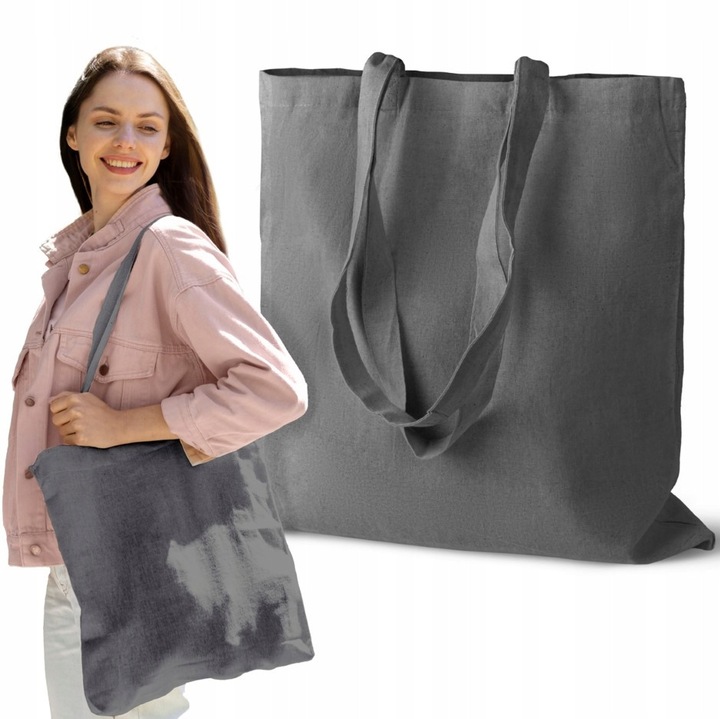 Geanta de umar din bumbac, Allbag, 38x42cm, gri, ecologica, 1 bucata