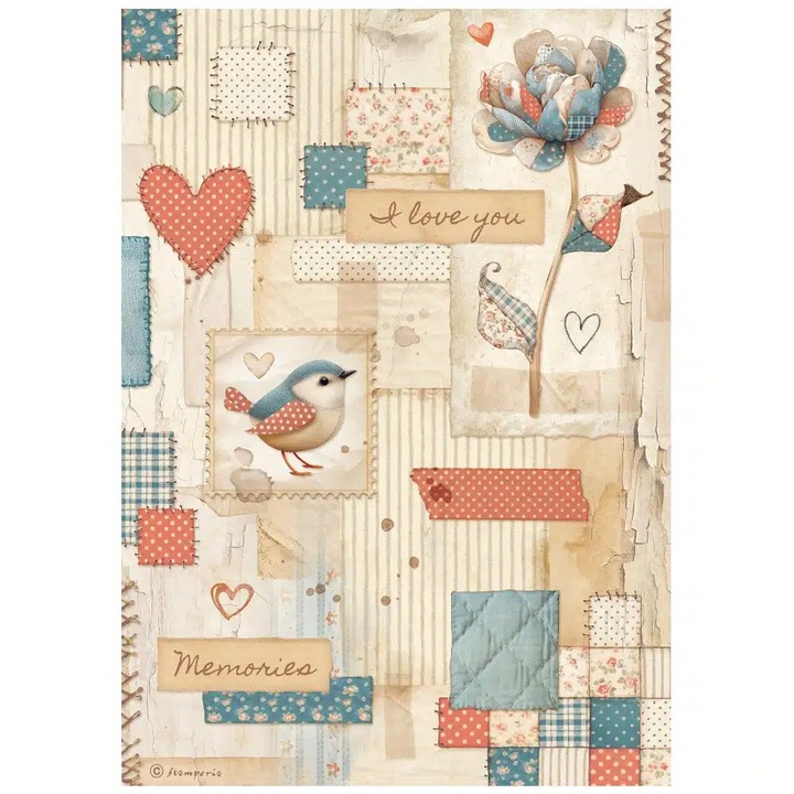 DFSA41087 - A4 rizspapír csom. - Family patchwork