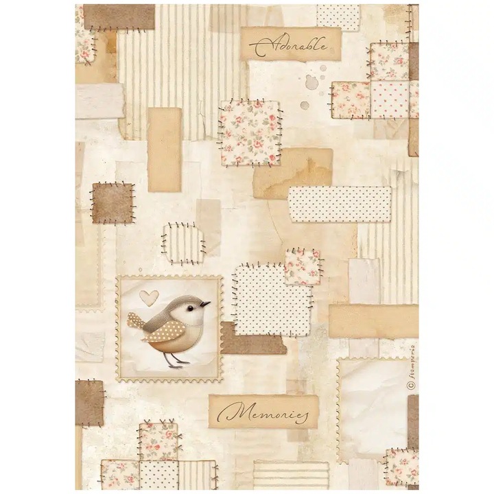 DFSA41091 - A4 rizspapír csom. - Baby patchwork bird