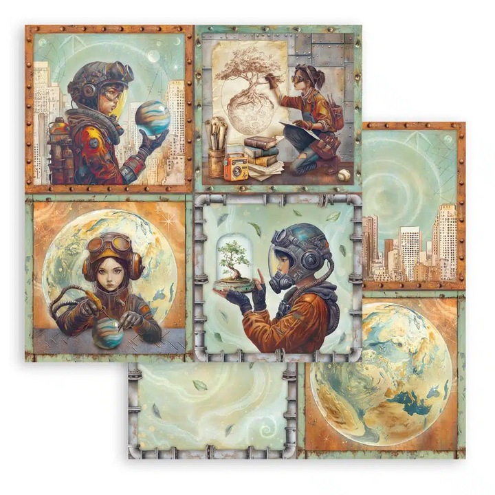 SBB1136 - Двустранна хартия за скрапбукинг - A new Beginning 4 карти