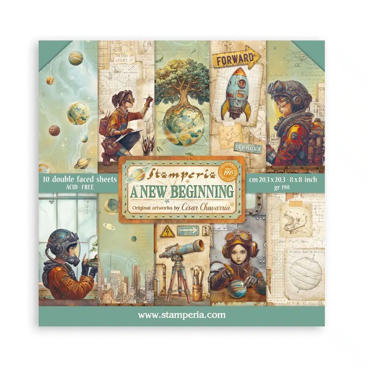 SBBS140 - Scrapbooking kis tömb 10 lap cm 20, 3X20, 3 (8"X8") - A new Beginning