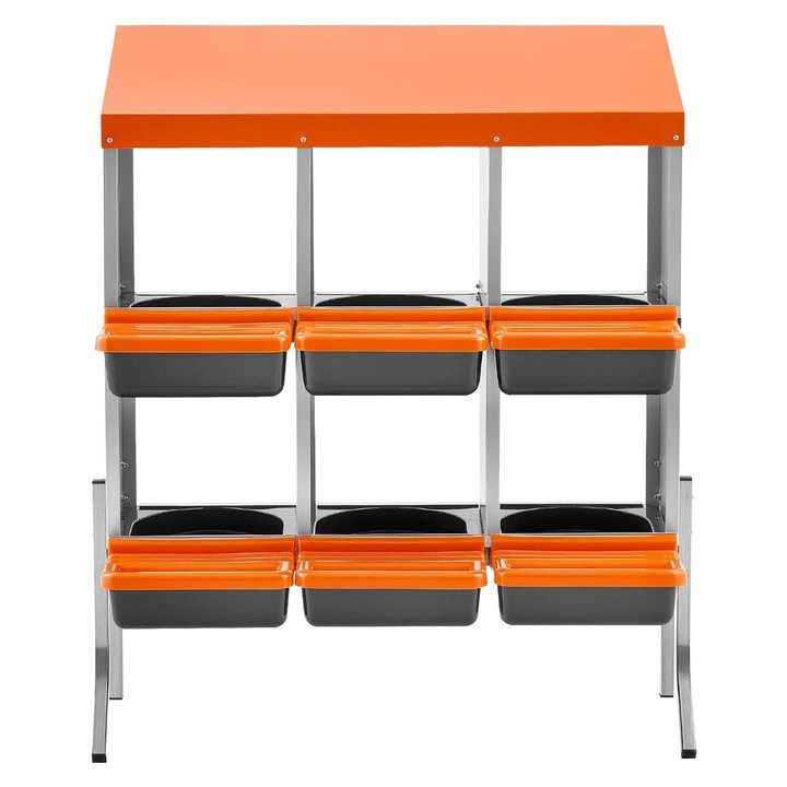 Cutie pentru oua de gaina, VEVOR, 6 compartimente, design rezistent la intemperii, portocalie, 31.3x20.67x38.98 in