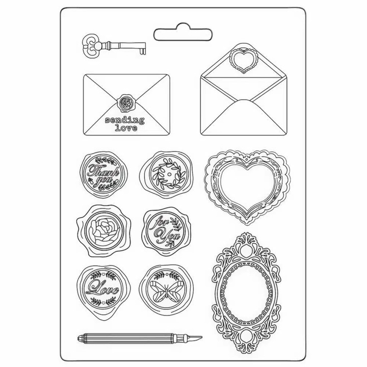 Nyomóforma A5 - Shabby Rose letters and seals