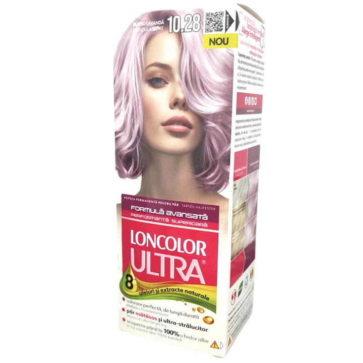 Vopsea de păr Loncolor Ultra, nuanță 10/28 Blond Lavanda, 50 ml