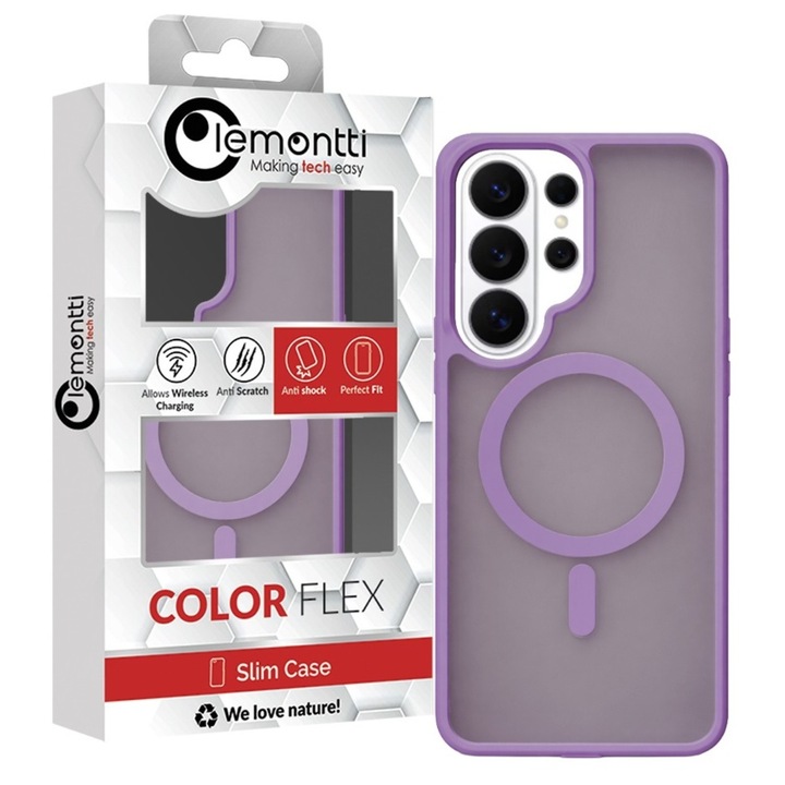 Husă Lemontti EliteGuard Magnetic, TPU/PC, mov, pentru Samsung Galaxy S26 Ultra