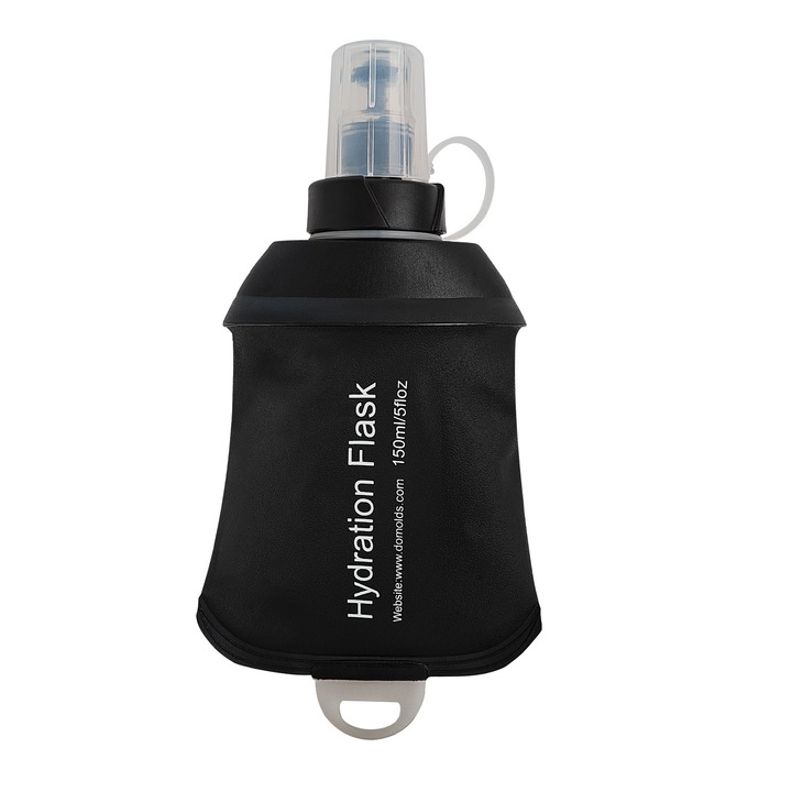 Összecsukható sportkulacs, 150ml, fekete