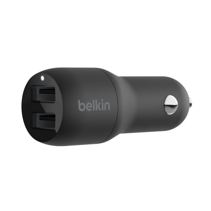 Incarcator auto Belkin BOOST CHARGE™ 24W 12W x 2 USB-A dual, Negru