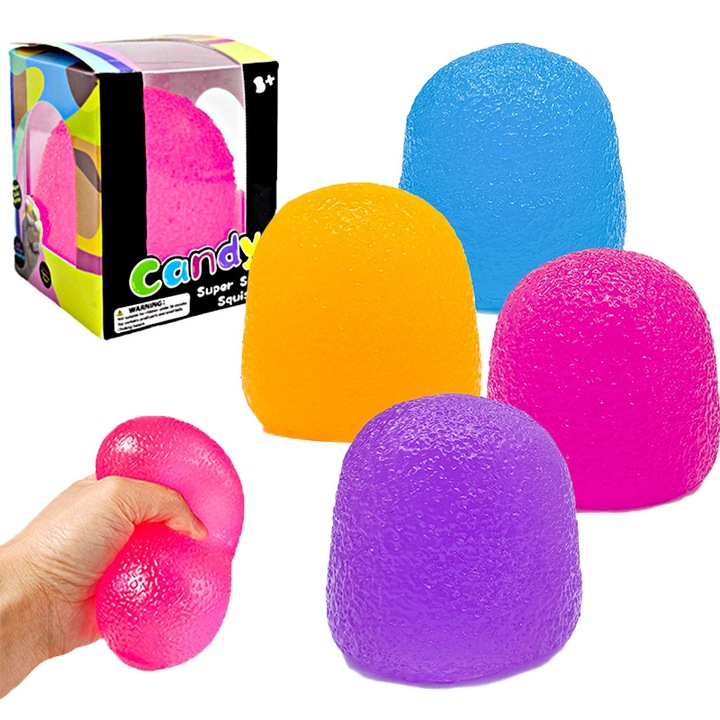 Комплект интерактивни играчки, Squishy, 4 цвята, 10x10x10см