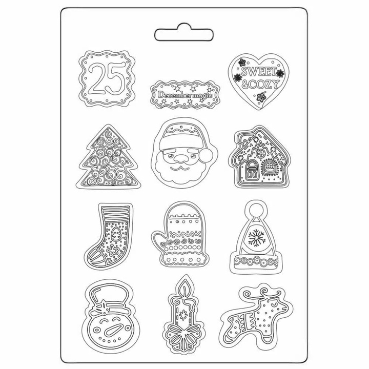 Lágy PVC nyomóforma A5 - Candy Christmas elements