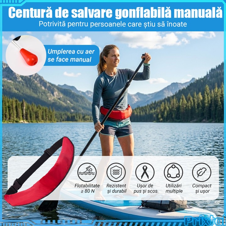 Centura de salvare, umflare in 3s, manuala, 80 N, maxima suport 100 kg ...