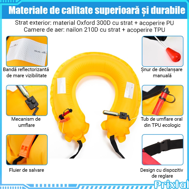 Centura de salvare, umflare in 3s, manuala, 80 N, maxima suport 100 kg ...