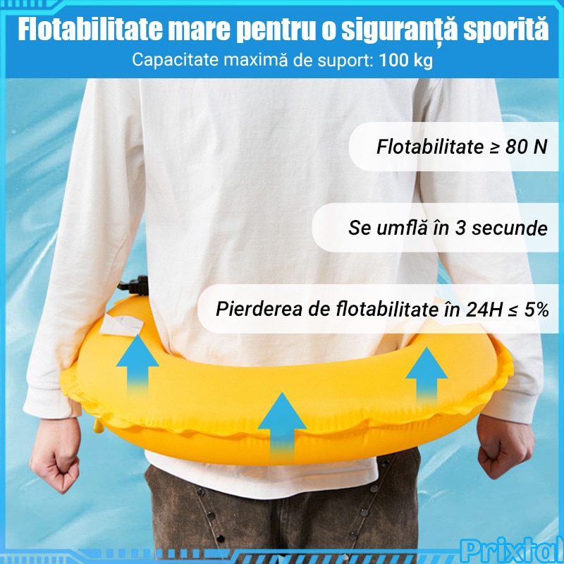 Centura de salvare, umflare in 3s, manuala, 80 N, maxima suport 100 kg ...