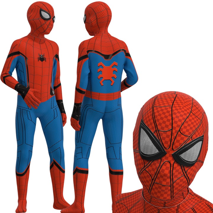 Costum de Halloween pentru baieti, Spider-Man, Avengers, stil "Homecoming", 150cm