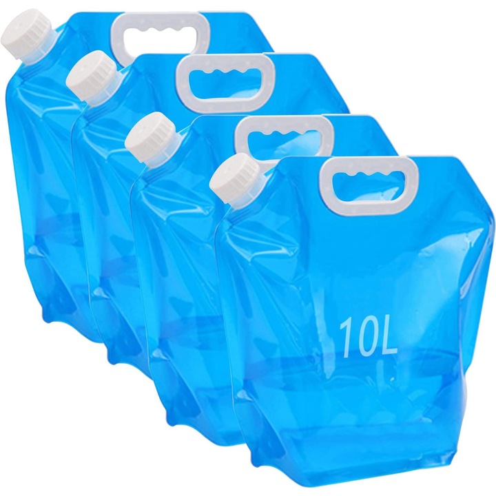 Sticla de apa pliabila de 10L cu capac etans - Sticla de apa flexibila - 10L - Sticla de apa pliabila fara BPA pentru camping in aer liber