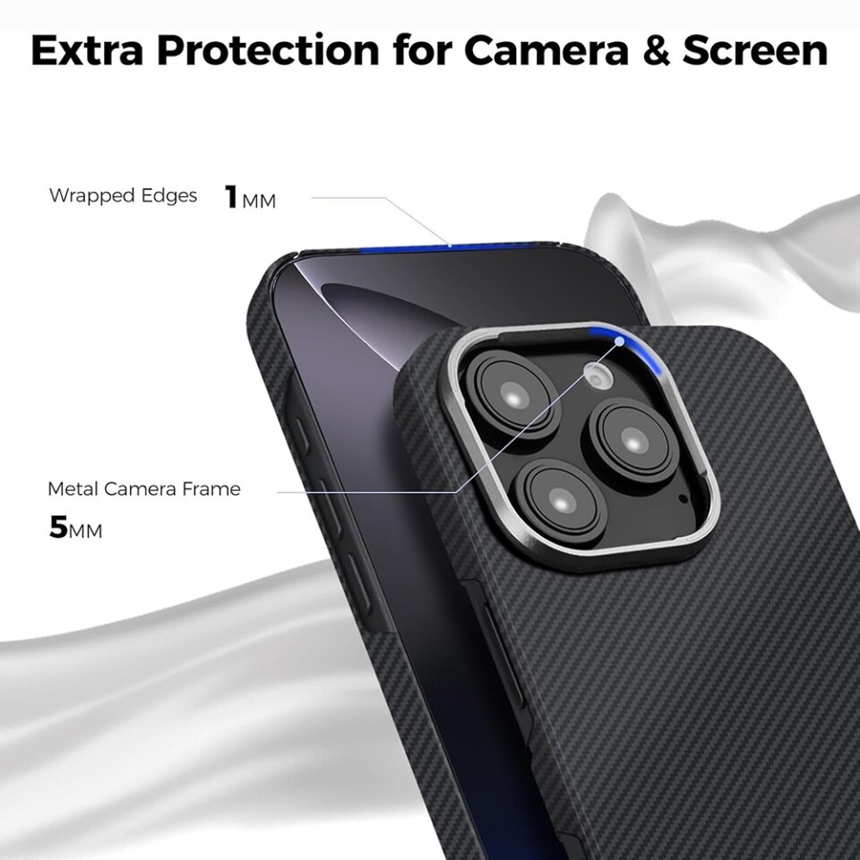 Husa pentru Xiaomi 17 Ultra din fibra armid, Super Slim, Magsafe, set cu sticker, Aramid Fibe Magsafe, Negru