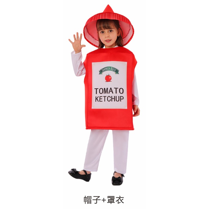 Costum tematic pentru copii, ketchup, L, set de roluri, masti si costume copii