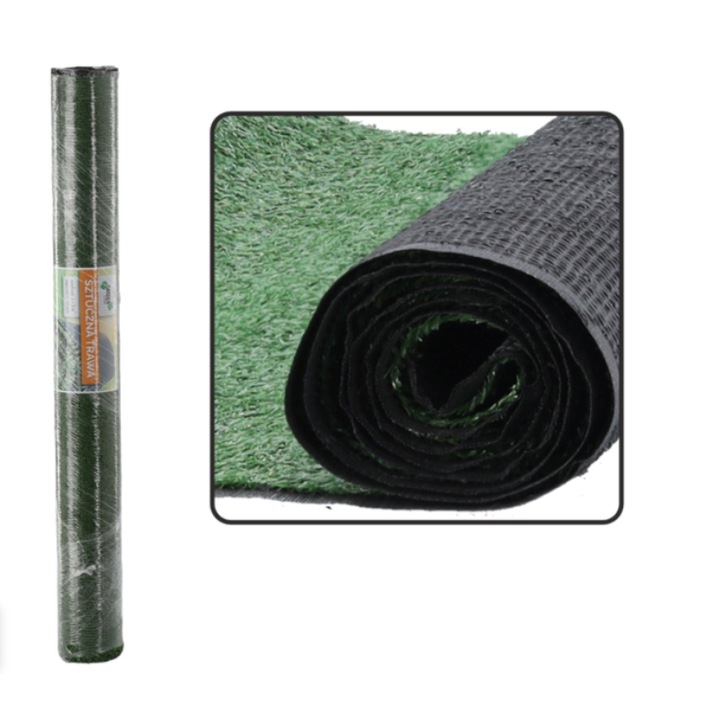 Gazon Artificial Selgot, 1x5m, Grosime 10mm, Poliester, Verde