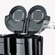 Cafetiera dubla Severin, capacitate 1 litru/recipient - 16 cesti, ideal pentru utilizare zilnica acasa/birou/HoReCa, mentine temperatura ideala, sistem de filtrare eficient, buton on/off pentru fiecare unitate, oprire automata, indicator nivel apa, negru