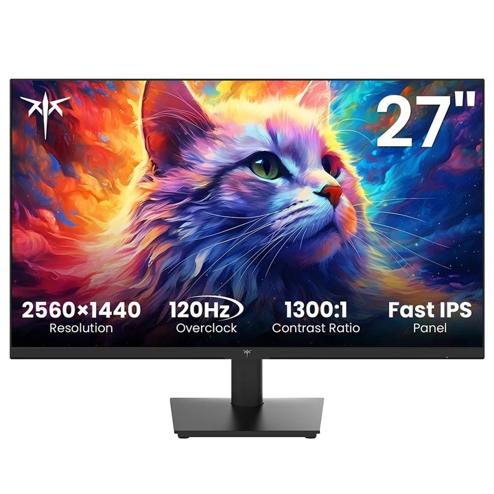 Monitor QHD 27" Alb, IPS, 2560x1440, 120 Hz, 1 ms