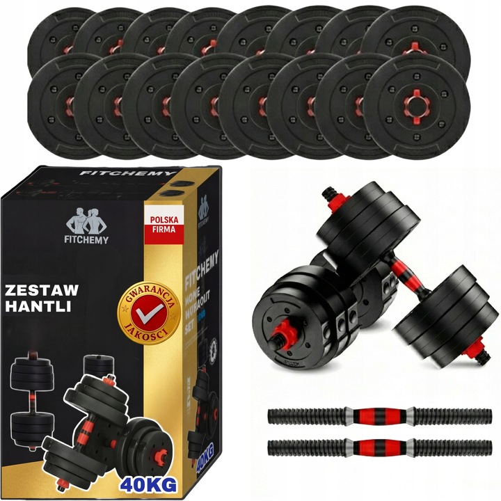 Set haltere reglabile 2x20kg Fitchemy, 40kg, ergonomice