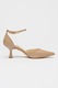 NINE WEST, Pantofi de piele cu varf ascutit si toc Esen, Bej roscat