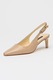 NINE WEST, Pantofi de piele cu varf ascutit si toc Essie, Bej roscat